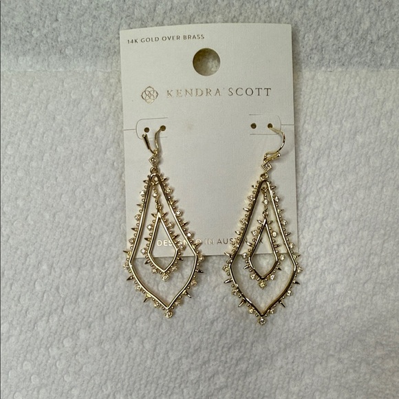 Kendra Scott Gold Geometric Earrings - Picture 1 of 8